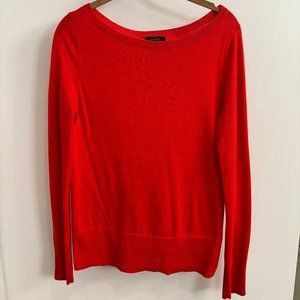 Halogen Pima Cotton Crew Neck Sweater in Red